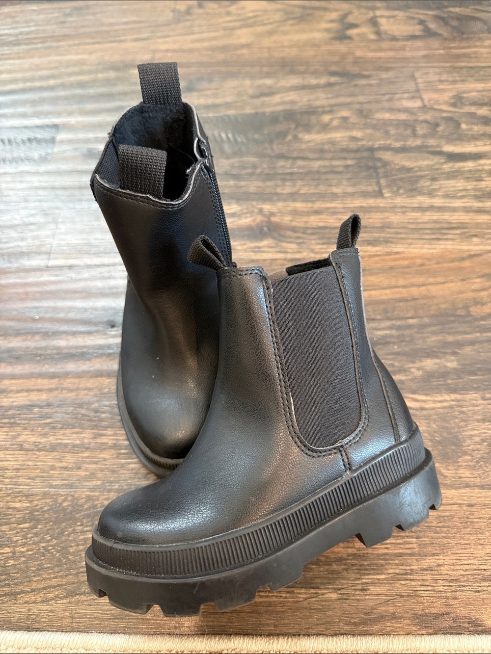 H&M Black Kids Chelsea Lug Boots